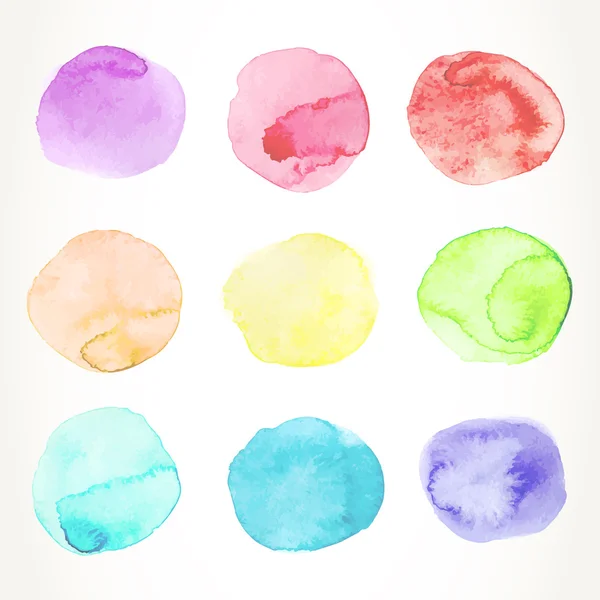 Multicolor aquarel cirkels — Stockvector