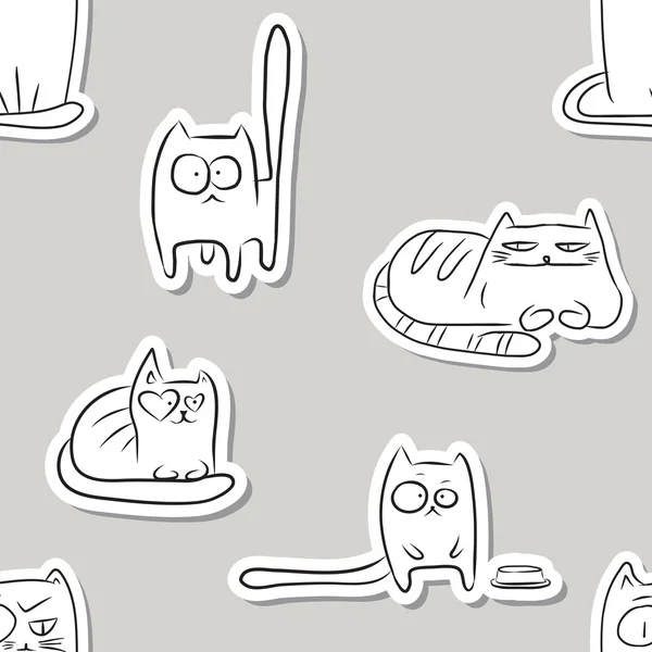Śmieszne koty wzór — Wektor stockowy