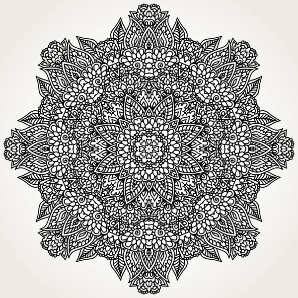 Mandala doodle floral — Vetor de Stock