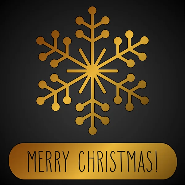Золотая снежинка и счастливое Рождество — стоковый вектор