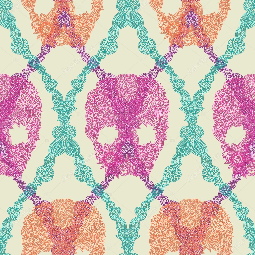 Skulls damask seamless pattern — Stock Vector © dekay 91414904