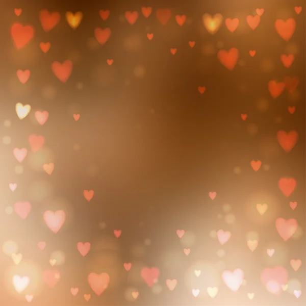 Coeurs abstraits lumières fond — Image vectorielle