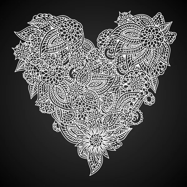 Ornate doodle heart — Stock Vector