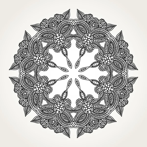 Süslü doodle mandala — Stok Vektör