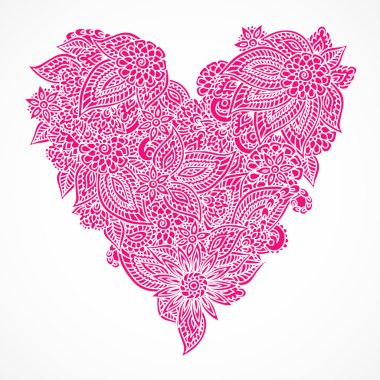 Pembe süslü kalp