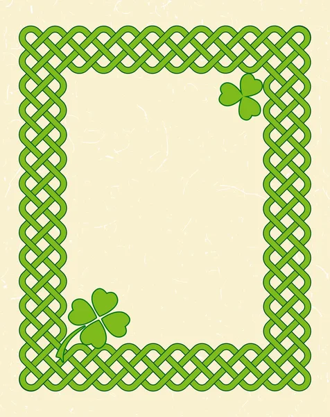 Green celtic style frame — Stock Vector