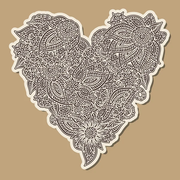 Corazón de papel adornado — Archivo Imágenes Vectoriales