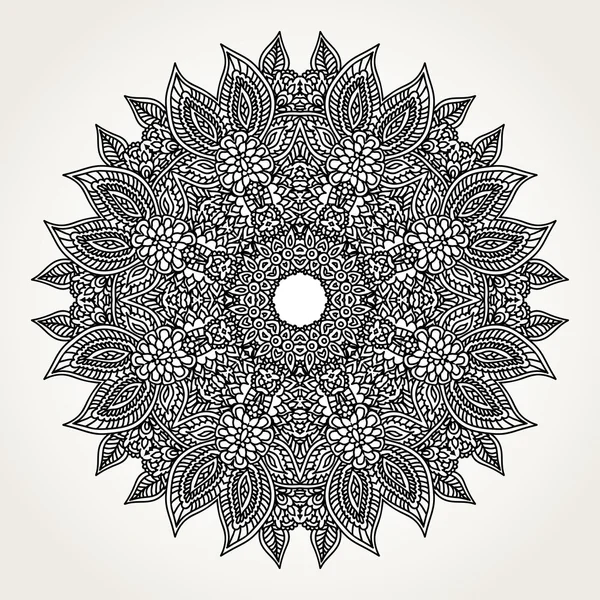 Süslü doodle mandala — Stok Vektör