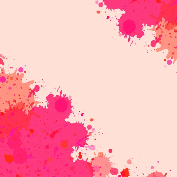 Rosa akvarell färg stänk ram — Stock vektor