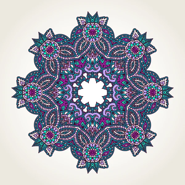 Florales Doodle Mandala — Stockvektor