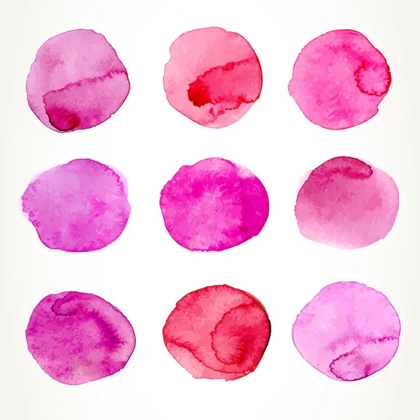 Rosafarbene Aquarellkreise — Stockvektor