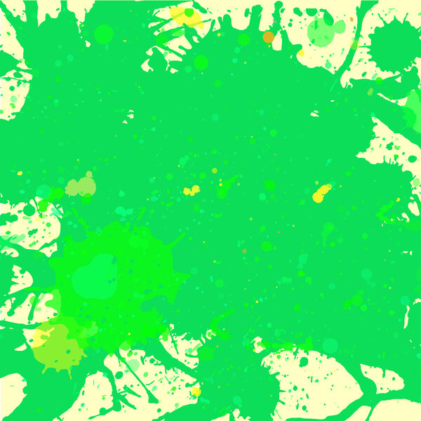 Green watercolor paint splashes background
