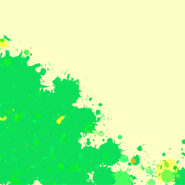 Verde acuarela pintura salpicaduras marco — Vector de stock