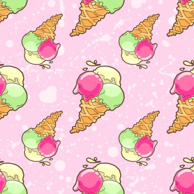 Pembe dondurma seamless modeli