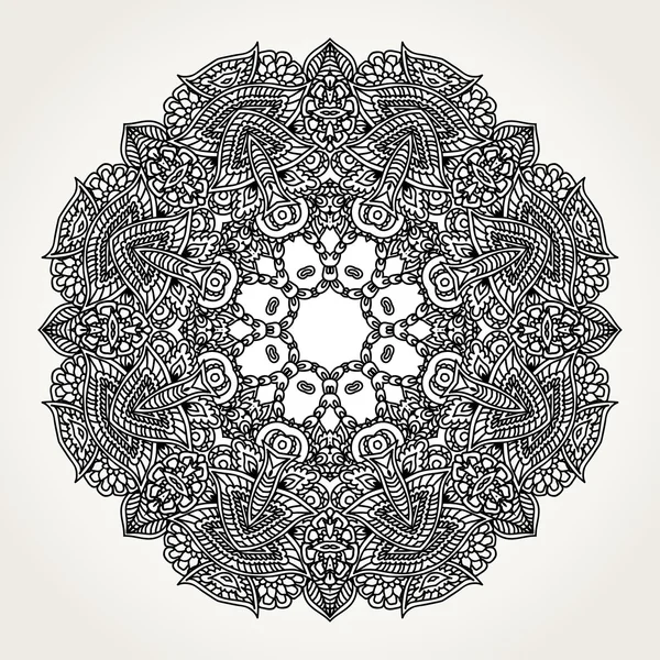 Süslü doodle mandala — Stok Vektör