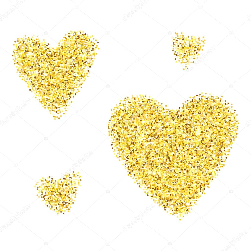 Gold glitter hearts