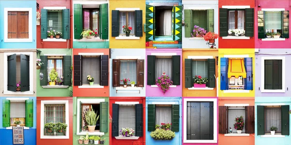 Burano windows — Stock Photo, Image