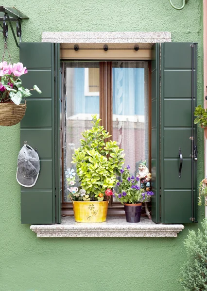 Burano pencere Telifsiz Stok Imajlar