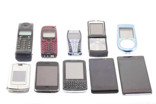 Cellulari vecchi e nuovi, smartphone — Foto Stock