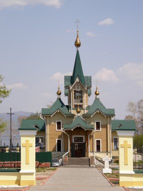 Slyudyanka 'daki kilise. Baykal. Sibirya.