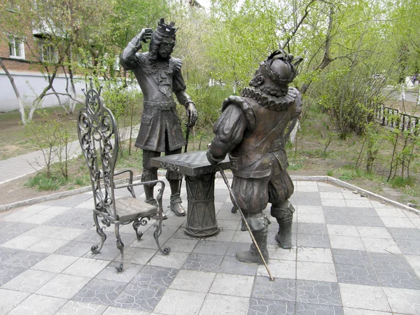 Monumentet chess king. Ulan-Ude. Burjatien. — Stockfoto