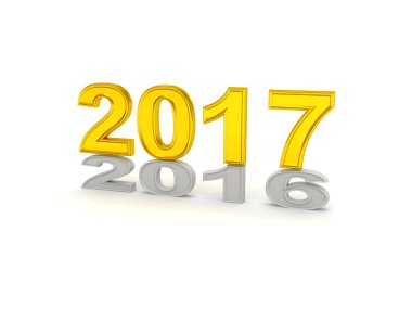 Mutlu yeni yıl 2017. 3D