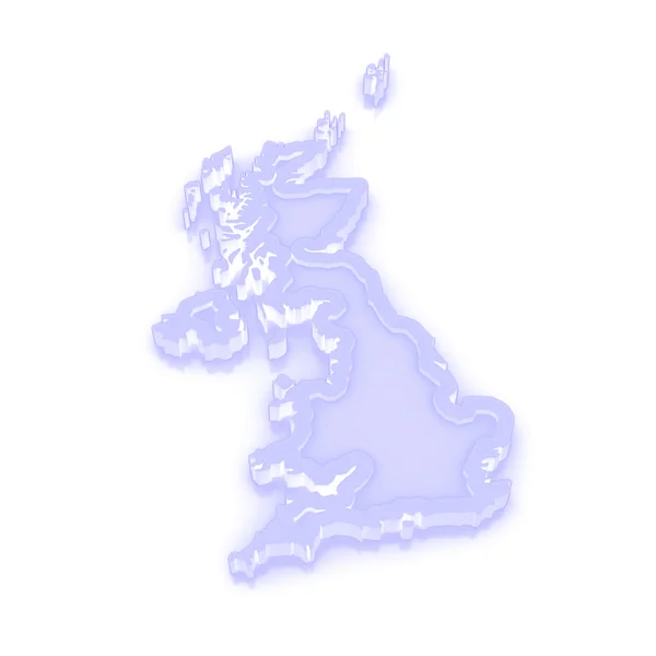 İngiltere'nin üç boyutlu harita. — Stok fotoğraf