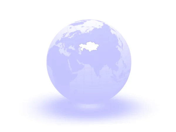 Globe. 3D. Kazachstan. — Zdjęcie stockowe