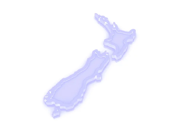 Mappa tridimensionale della Nuova Zelanda . — Foto Stock