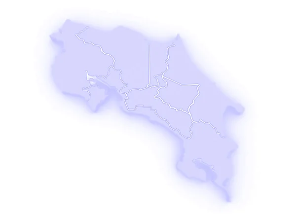El mapa de Costa Rica — Foto de Stock