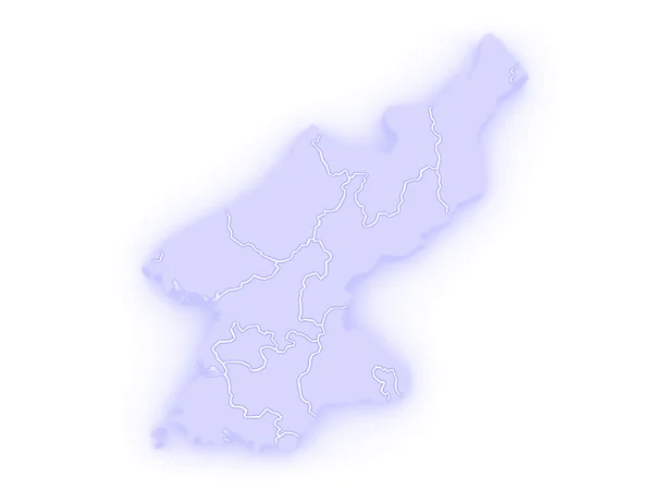 朝鲜地图 — 图库照片