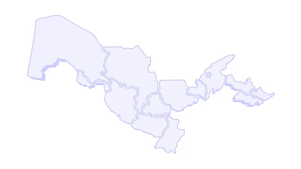 O mapa de Uzbequistão — Fotografia de Stock