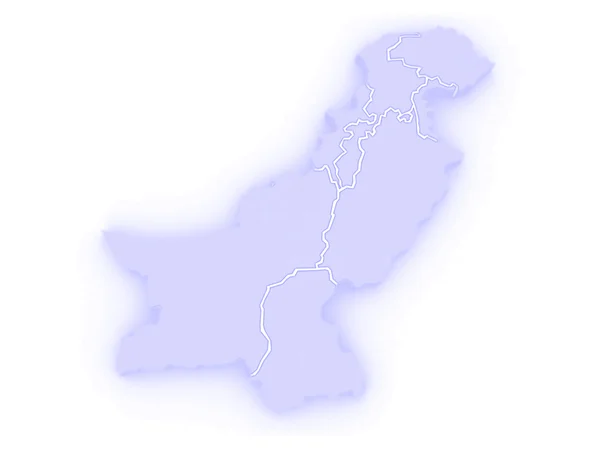 El mapa de Pakistán — Foto de Stock