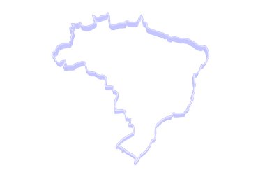 üç boyutlu harita Brezilya. 3D