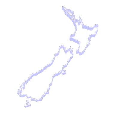 üç boyutlu Yeni Zelanda Haritası.