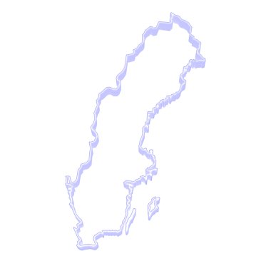 üç boyutlu harita İsveç.