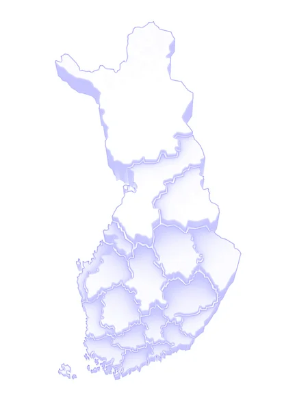 Dreidimensionale Karte von Finnland. — Stockfoto