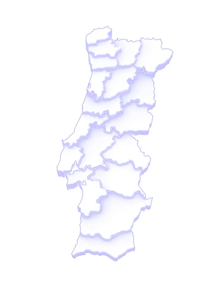 葡萄牙的三维地图. — 图库照片