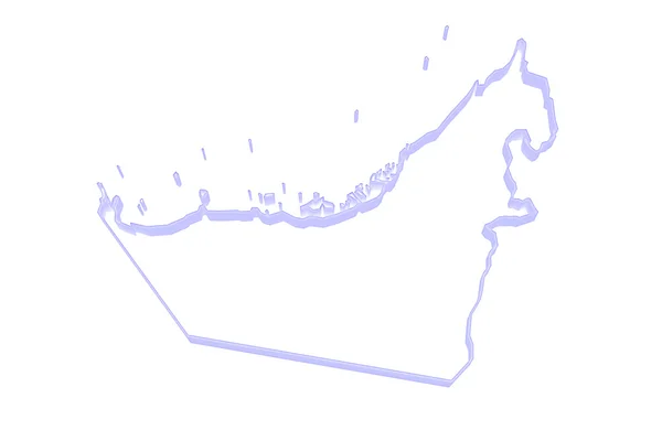 Mappa degli Emirati Arabi Uniti (EAU) ). — Foto Stock