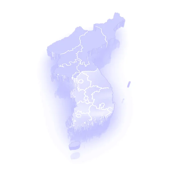 匹配的韩国和朝鲜电子地图. — 图库照片