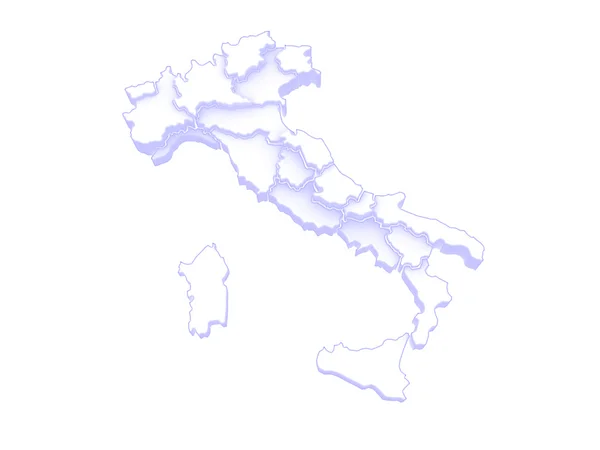 Трехмерная карта Италии — стоковое фото