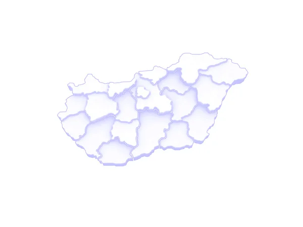 Трехмерная карта Венгрии . — стоковое фото