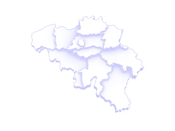 Three-dimensional map of Belgium. — Stock Photo, Image