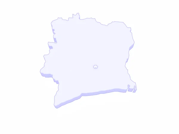 Mapa Wybrzeże Kości Słoniowej. — Zdjęcie stockowe