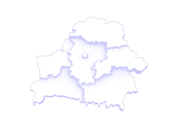 Three-dimensional map of Belarus. — Stock Photo, Image