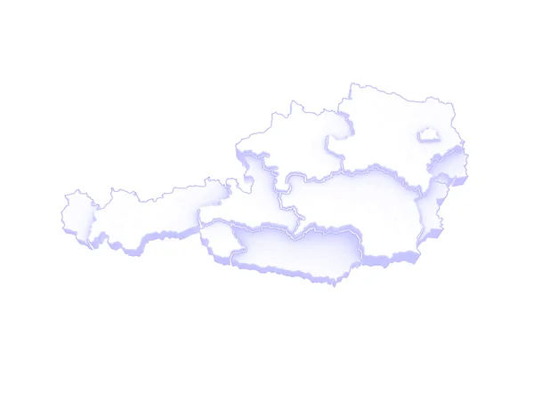 Mapa tridimensional da Áustria — Fotografia de Stock