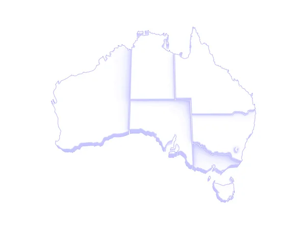 Carte en trois dimensions de l'Australie . — Photo