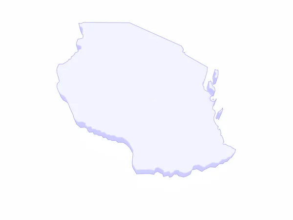 O mapa de Tanzânia — Fotografia de Stock