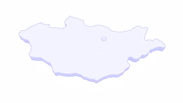 Mapa Mongolii — Zdjęcie stockowe