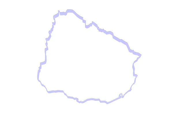 Uruguay Haritası. — Stok fotoğraf